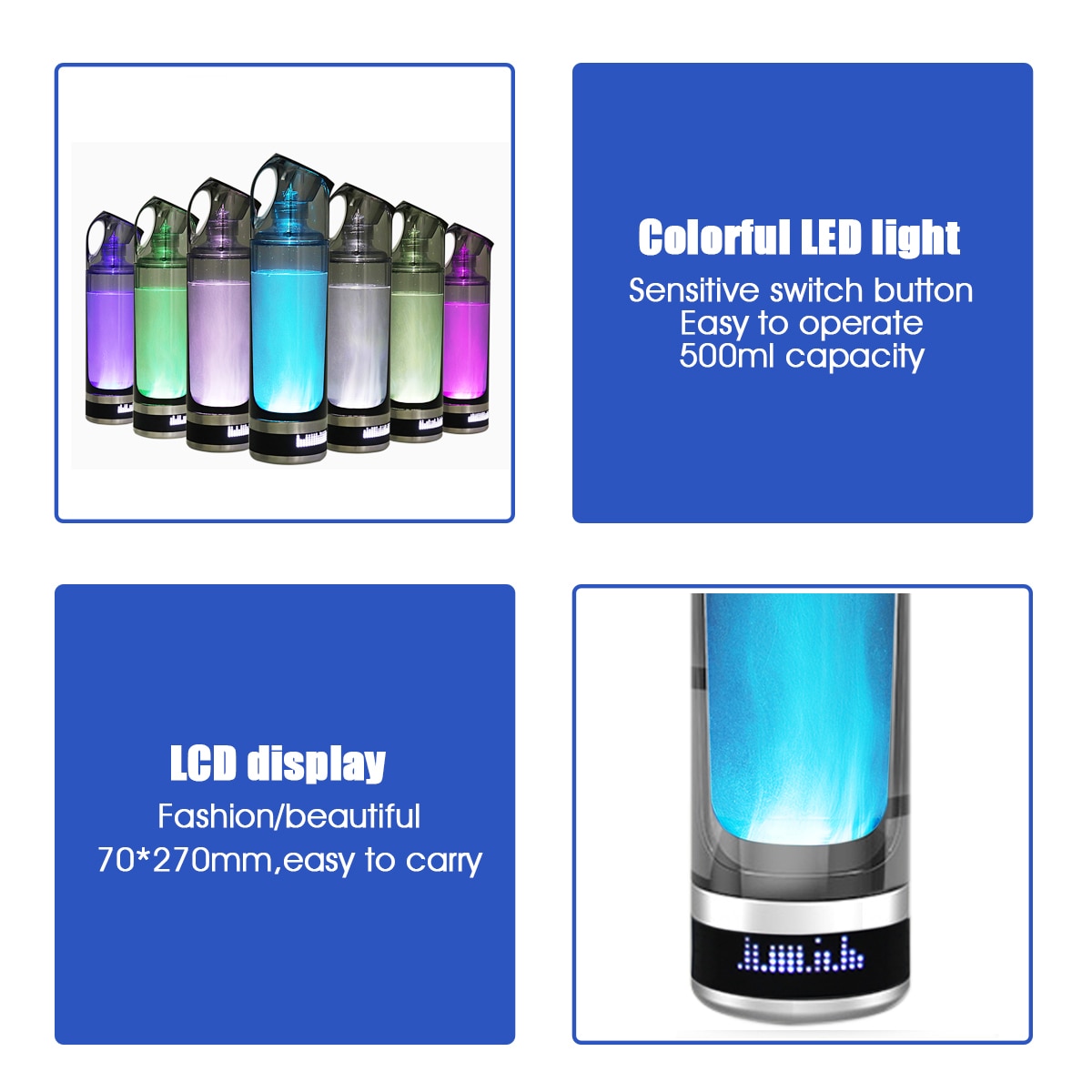 LED Portable Alkaline Water Bottle
