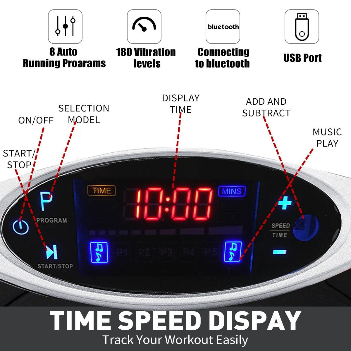 Remote Control Vibration Machine with Resistance Bands