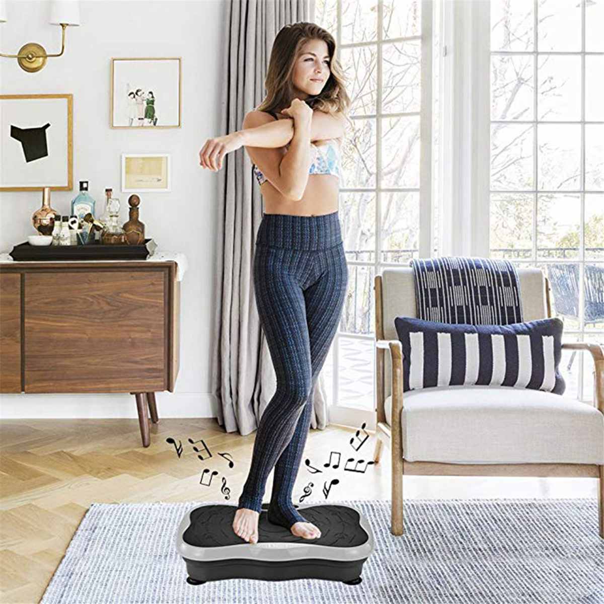 Remote Control Vibration Machine with Resistance Bands